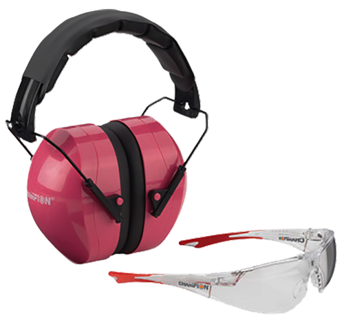 Champion Targets 40624 Eyes And Ears Earmuffs/Shooting Glasses Clear/Pink