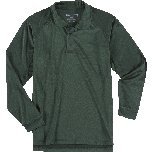 5.11 Tactical Performance Men's Long Sleeve Polo in LE Green - X-Large
