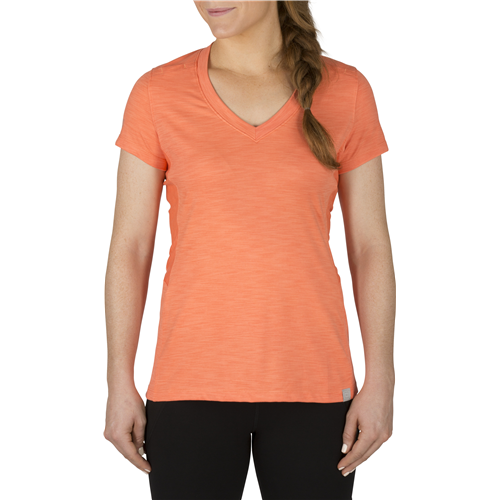 5.11 Tactical Zig Zag V-Neck Women's T-Shirt in Coral - Small