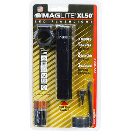 MagLite XL50 Flashlight in Black (4.8") - XL50-S3017