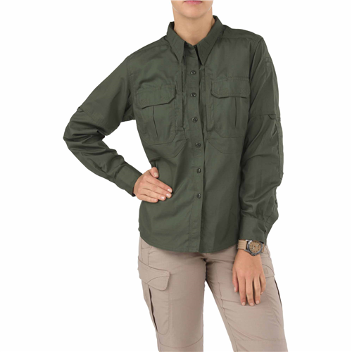 5.11 Tactical Taclite Pro Women's Long Sleeve Uniform Shirt in TDU Green - Medium