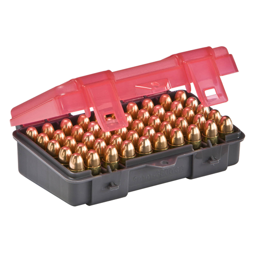 Handgun Ammo Case holds 50 rounds of 9mm and .380 Auto Caliber Bullets