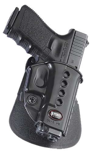 Fobus USA Evolution Right-Hand Paddle Holster for Glock 17, 19, 22, 23, 26, 27, 33, 34, 35 in Black - GL2E2