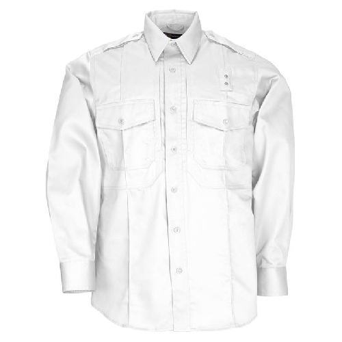 5.11 Tactical PDU Class B Men's Long Sleeve Uniform Shirt in White - X-Large