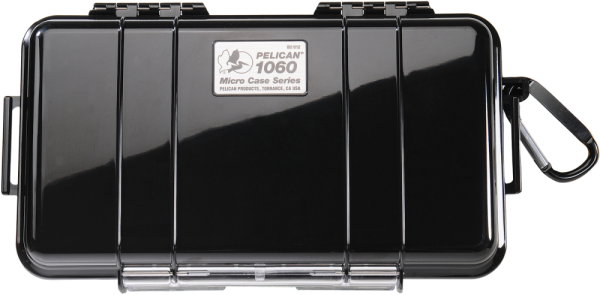 Pelican 1060 Micro Case 8x4x2" Watertight Black/Clear