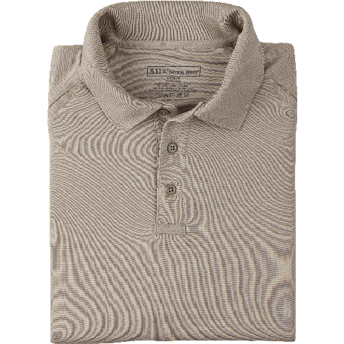 5.11 Tactical Performance Men's Long Sleeve Polo in Silver Tan - Small
