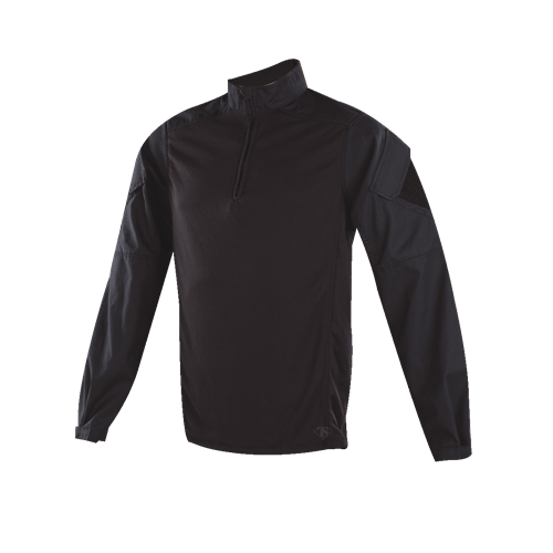 Tru Spec Regular 1/4 Zip Long Sleeve Small in Black - TRU Urban Force Combat Shirt
