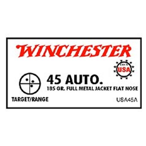 Winchester .45 ACP Full Metal Jacket, 185 Grain (50 Rounds) - USA45A