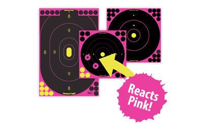 Birchwood Casey Shoot-n-c Target, Bullseye, 8", 6 Targets, Pink 34808