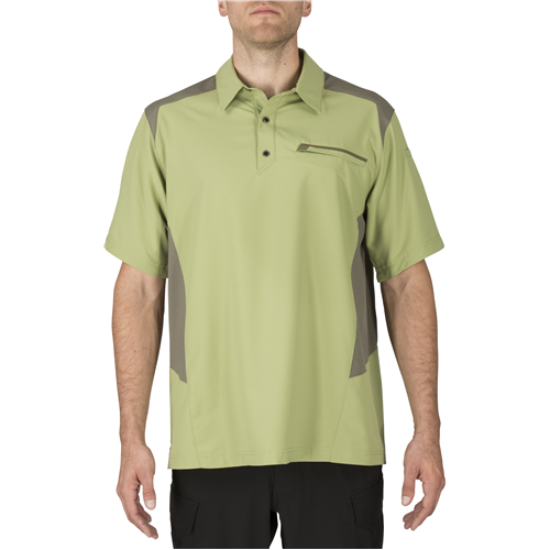 5.11 Tactical Freedom Flex Men's Short Sleeve Polo in Mosstone - Small
