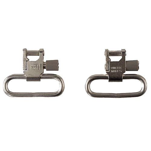 Uncle Mikes 1" Quick Detach Nickel Sling Swivels For Ruger Autos/Carbines 14622