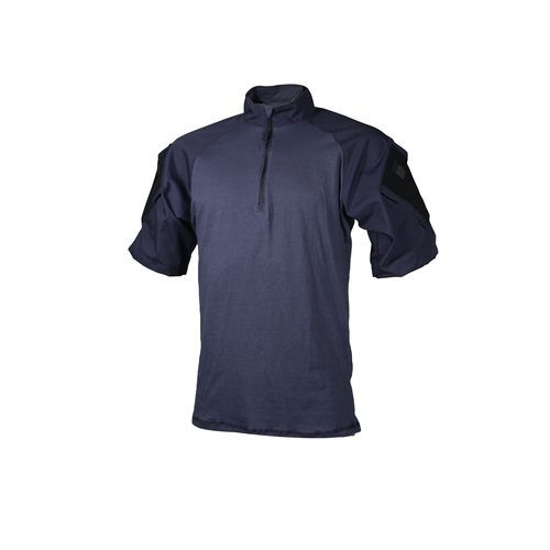 Tru Spec Combat Shirt Men's 1/4 Zip Short Sleeve in Navy - X-Large