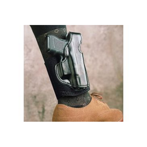 Desantis Gunhide Die Hard Left-Hand Ankle Holster for Smith & Wesson M&P Shield in Black Lined Leather (4") - 014PDX7Z0