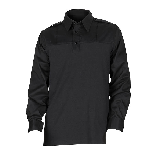 5.11 Tactical PDU Rapid Men's Long Sleeve Polo in Black - Large