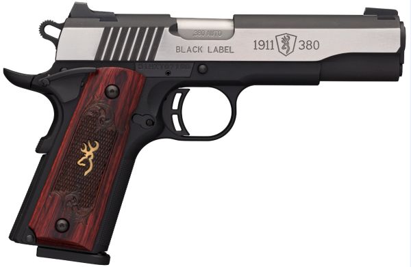 Browning 1911-380 .380 ACP 8+1 4.25" 1911 in Black/Silver (Black Label Medallion Pro) - 51914492