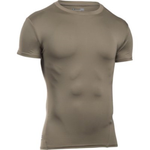 Under Armour HeatGear Tee Men's Compression Shirt in Federal Tan - Small