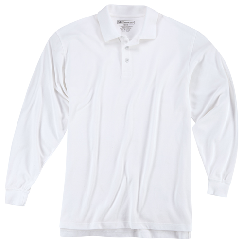 5.11 Tactical Utility Men's Long Sleeve Polo in White - Large