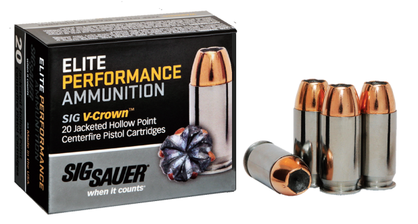 Sig Sauer Elite Performance .45 ACP Jacketed Hollow Point, 200 Grain (20 Rounds) - E45AP1-20