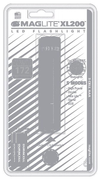 MagLite XL Flashlight in Black (4.8") - XL200S3016