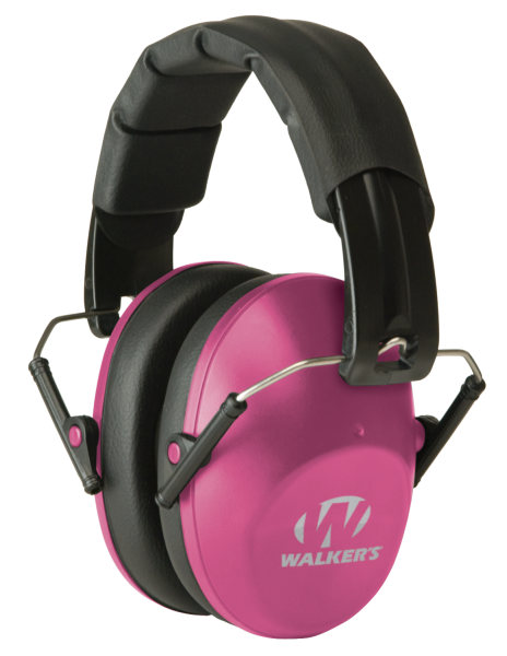 Walkers Game Ear GWPFPM1PNK Pro Low Profile Folding Muff Earmuff Pink