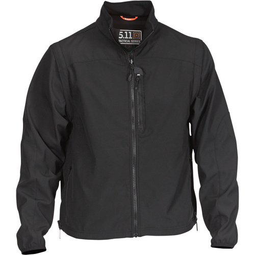 5.11 Tactical Valiant Softshell Men's Full Zip Jacket in Black - X-Large