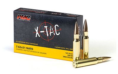 PMC Ammunition XTAC 7.62 NATO Full Metal Jacket, 147 Grain (20 Rounds) - 7.62X