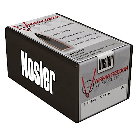 Nosler Bullets Varmageddon Varmint .223 Remington/5.56 NATO Flat Base Hollow Point, 62 Grain (20 Rounds) - 40223