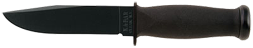 Ka-Bar Knives Mark I Fixed Knife, 5.13" Drop-point 1093 Cro-Van Plain Blade (Synthetic Rubber Black Handle) - 2221