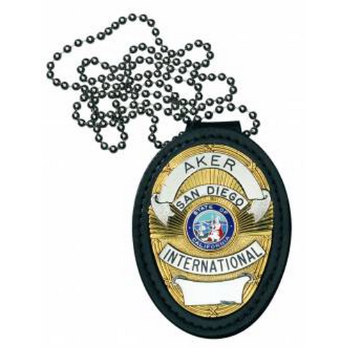 Aker Leather Recessed Federal Badge Holder in Black - A691-BP