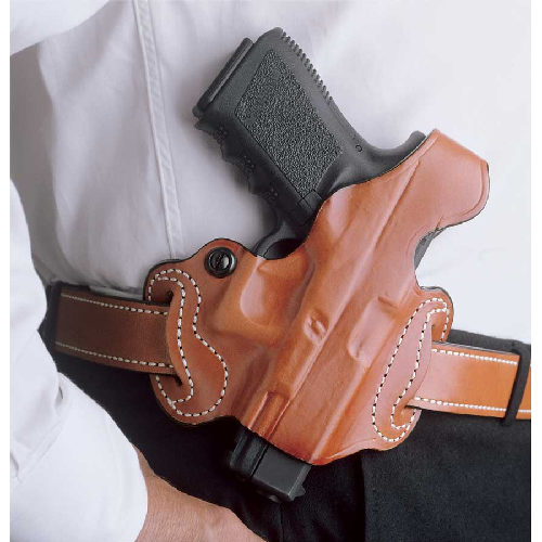 Desantis Gunhide Thumb Break Mini Slide Right-Hand Belt Holster for Glock 43 in Black Leather - 085BA8BZ0
