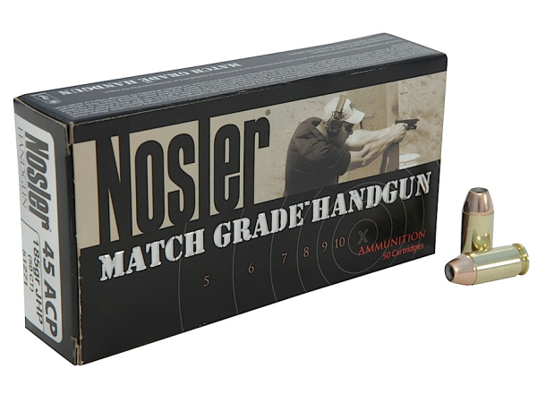 Nosler Bullets .45 ACP Jacketed Hollow Point, 230 Grain (50 Rounds) - 51284