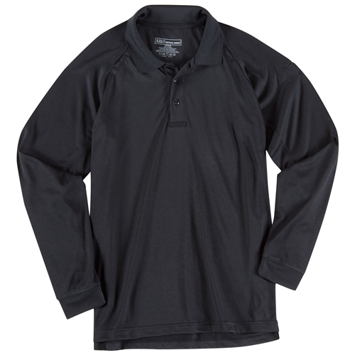 5.11 Tactical Performance Men's Long Sleeve Polo in Black - X-Large