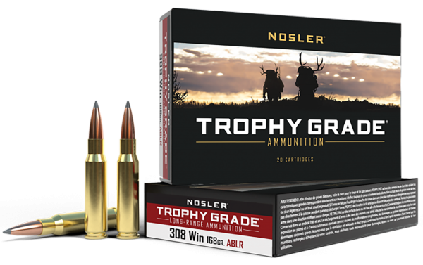 Nosler Bullets Trophy Grade .308 Winchester/7.62 NATO AccuBond Long Range, 168 Grain (20 Rounds) - 60101