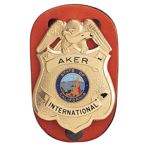 Aker Leather Clip-On Federal Badge Holder in Tan - A590-TP