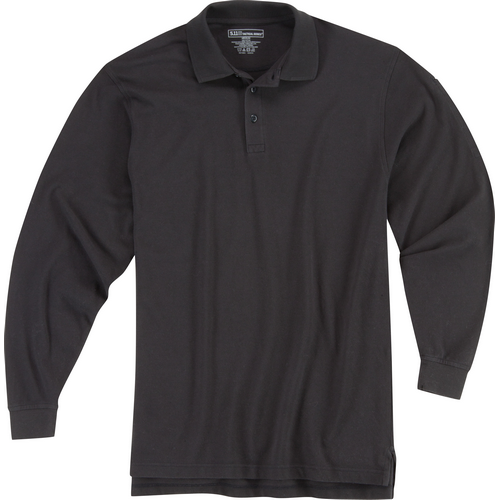 5.11 Tactical Utility Men's Long Sleeve Polo in Black - X-Large
