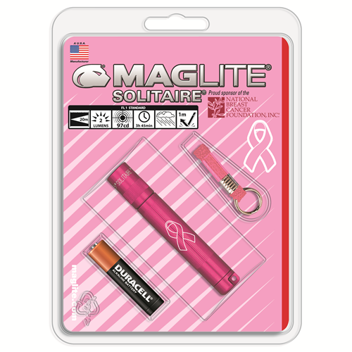 MagLite National Breast Cancer Foundation Solitaire Flashlight in Pink (3.1875") - K3AMW6