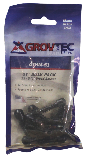 Grovtec US Inc GTHM51 Wood Screw Swivel Studs 0.75" 12-Pack Black