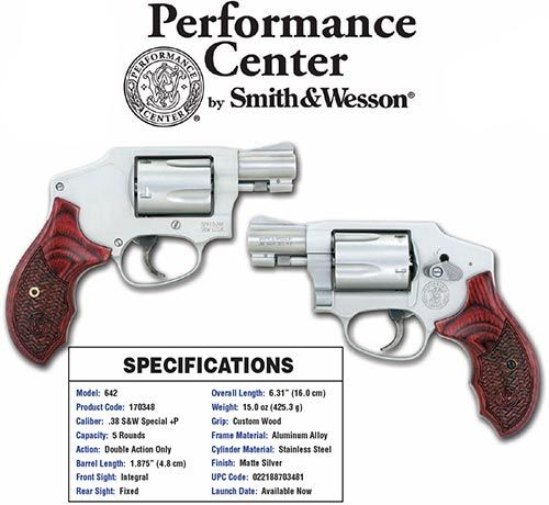 Smith & Wesson 642 Performance Center .38 Special 5+1 1.875" Pistol in Matte Silver - 170348