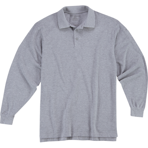 5.11 Tactical Utility Men's Long Sleeve Polo in Heather Grey - Large