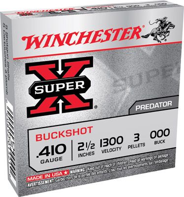 Winchester Super-X .410 Gauge (2.5") 000 Buck Shot Lead (5-Rounds) - XB41000