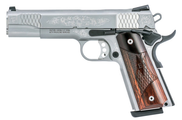 Smith & Wesson 1911 .45 ACP 8+1 5" 1911 in Glass Bead (Engraved) - 10270