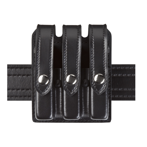 Boston Leather Dress Belt W/ Stitched Edge in Black Plain - 48
