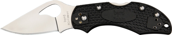 Spyderco BY10PBK2 Byrd Robin2 Ltwt Folder 2.4" 8Cr13MoV SS Flat Ground FRN Blk