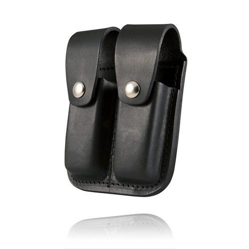 Boston Leather Double Magazine Pouch Magazine Pouch in Black Plain - 56011
