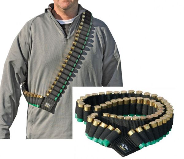 Galati Gear Shotgun Shell Bandolier - Black Securely Holds 56 - 12, 16 or 20 Gauge Shells GLB56