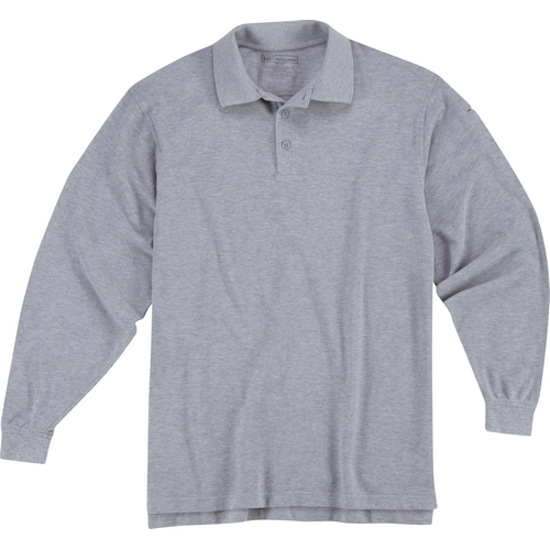 5.11 Tactical Utility Men's Long Sleeve Polo in Heather Grey - Medium