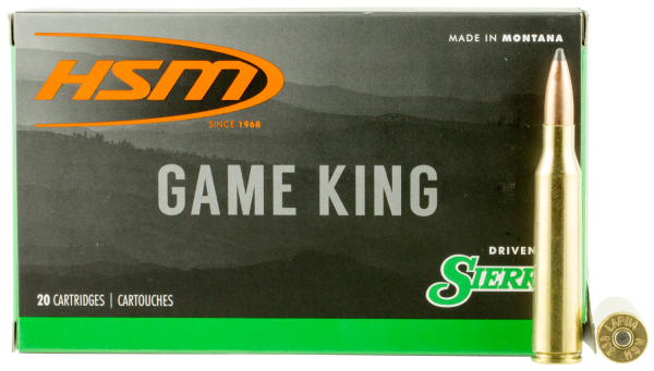 HSM Hunting Shack Game King .338 Lapua Magnum Spitzer Boat Tail, 215 Grain (20 Rounds) - 338LAP14N