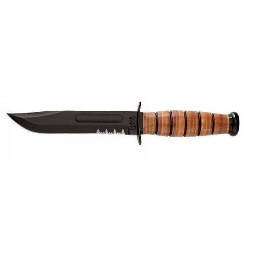 Ka-Bar Knives ARMY Fixed Knife, 7" Clip-point Serrated Blade - 1219