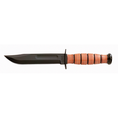 Ka-Bar Knives USA Fixed Knife, 5.25" Clip-point Plain Blade - 1251