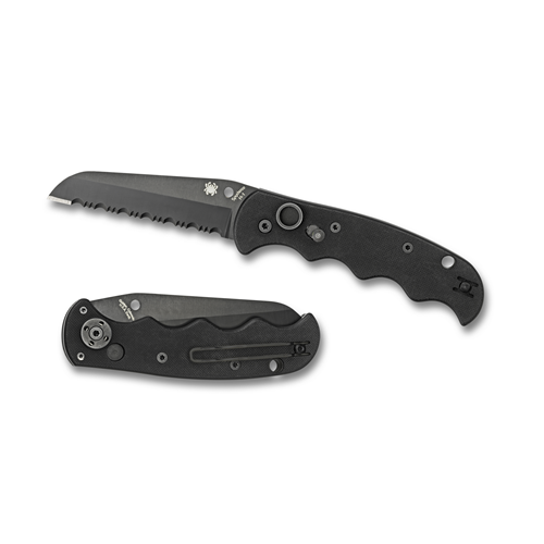 Spyderco Autonomy Automatic Folding Knife, 3.75" Sheepsfoot Blade (Black Handle) - C165GSBBK